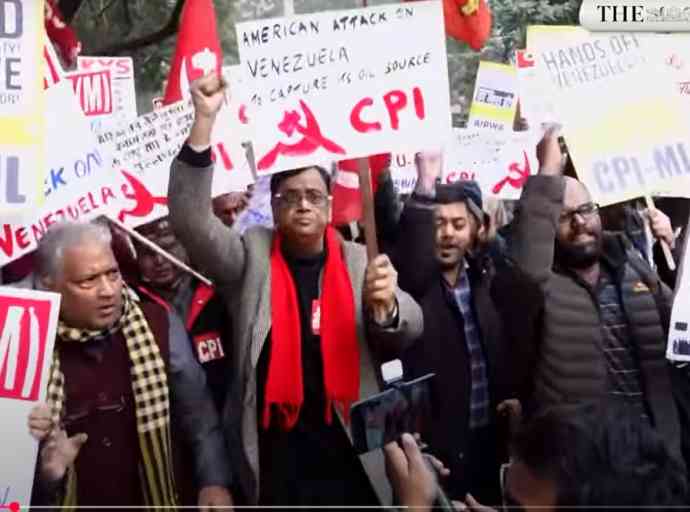 දහස් සංඛ්‍යාත ඉන්දීය කම්කරුවෝ වෙනිසුවේලාවට එරෙහි ට්‍රම්ප් ආක්‍රමණය හෙළා දකී